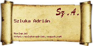 Szluka Adrián névjegykártya